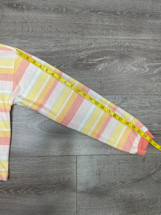 Haute Hippe French Terry Striped Long Sleeve Cropped Top Shorts Lounge Set M - Picture 7 of 15